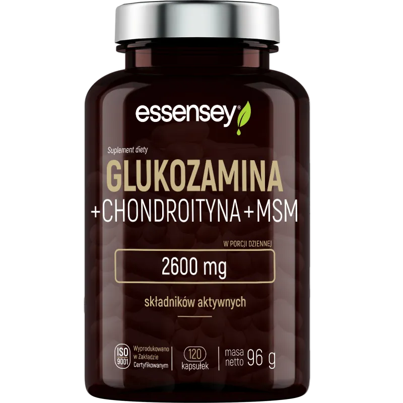 Glukozamina, Chondroityna i MSM - Siarka Organiczna 120kaps.