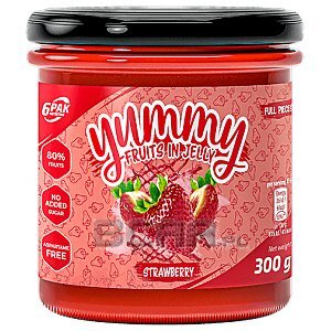 6Pak Nutrition Yummy Fruits in Jelly 300g Strawberry 1/1