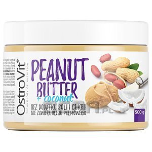 OstroVit 100% Peanut + Coconut Butter Smooth 500g 1/1
