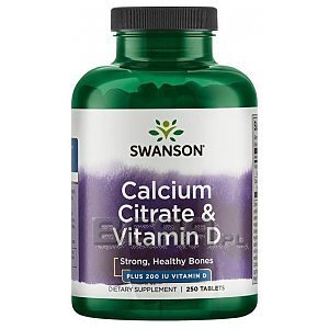Swanson Calcium Citrate & Vitamin D 250tab. 1/1
