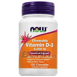 Now Foods Vitamin D-3 5000IU Chewable 120tab. 1/2