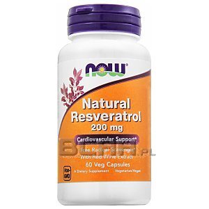 Now Foods Natural Resveratrol 200mg 60vkaps. [promocja] 1/2