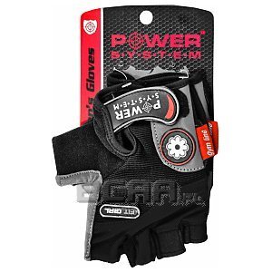 Power System Rękawiczki Treningowe Fit Girl (PS-2900) czarno-szare z czerwonymi elementami 1/3