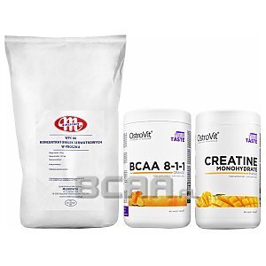 Mlekovita WPC 80 + OstroVit BCAA 8-1-1 + Monohydrate Creatine 15kg+400g+400g  1/1