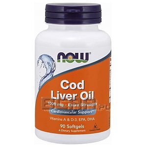 Now Foods Cod Liver Oil 1000mg 90softgels 1/1