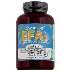 Swanson EFA's Olive Oil Extra Virgin 1000mg 120kaps. 1/1