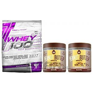 Trec Whey 100 + Peanut Butter smakowe 2000g+2x500g GRATIS! 1/4